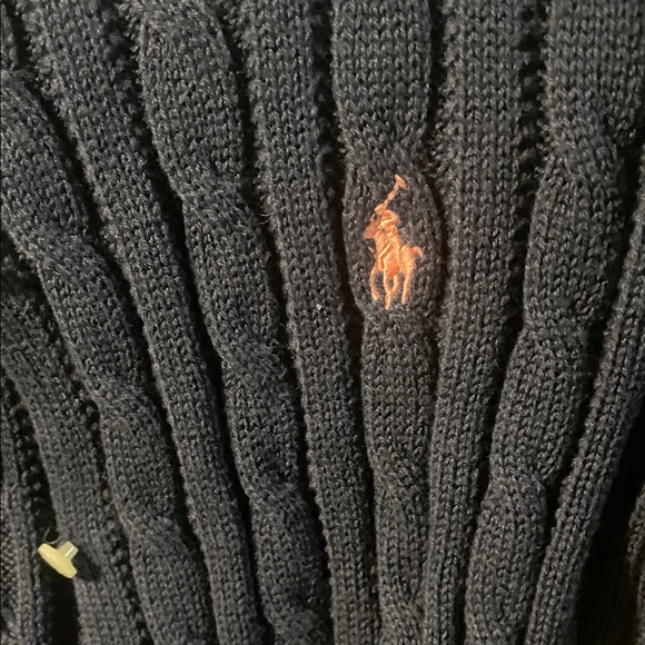 NWT Polo by Ralph Lauren Girls Dark Blue Cable Knit Cardigan - Picture 2 of 8